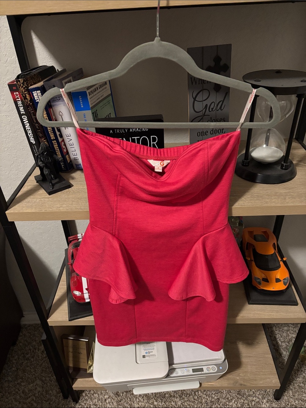 Small G by Guess Strapless Red Peplum Dress